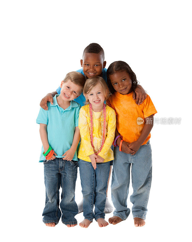 不同群体的孩子在一起双胞胎黑人白人全长