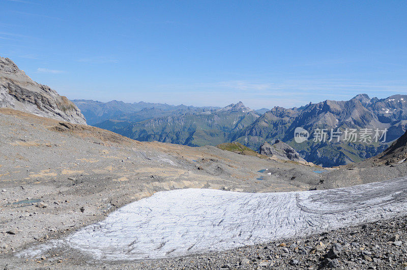 冰川和瑞士阿尔卑斯山全景图