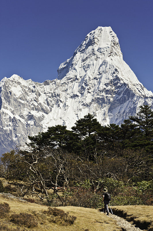 阿玛达布兰山步道尼泊尔喜马拉雅山