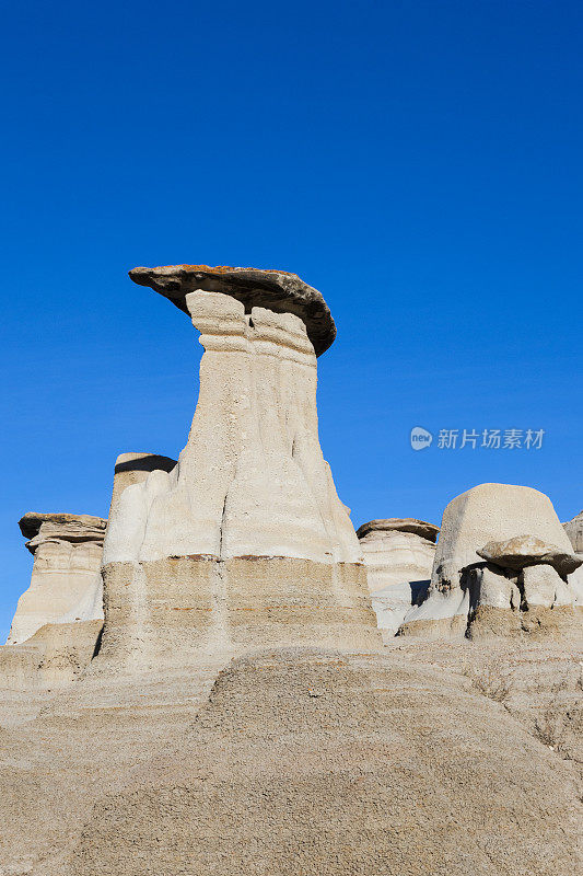 加拿大亚伯达省加拿大荒地的岩石hoodoo