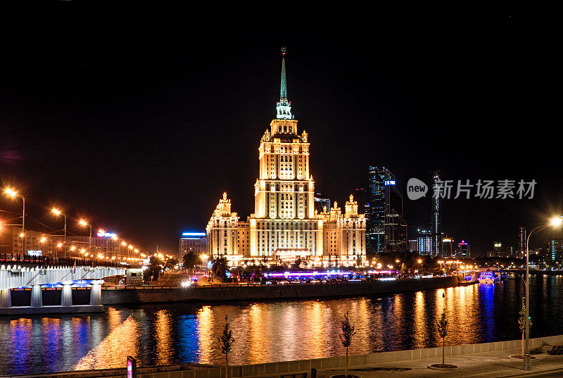莫斯科市中心夜景，俄罗斯
