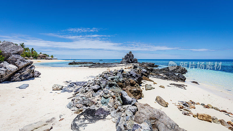 斐济漂流岛海滩马马努卡群岛美拉尼西亚