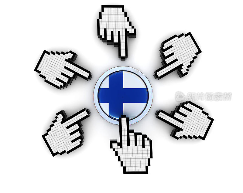 手光标放在芬兰旗按钮上