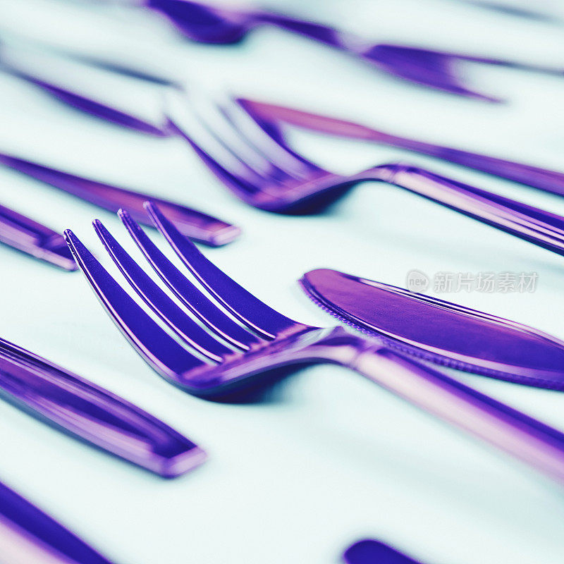 紫色塑料叉背景