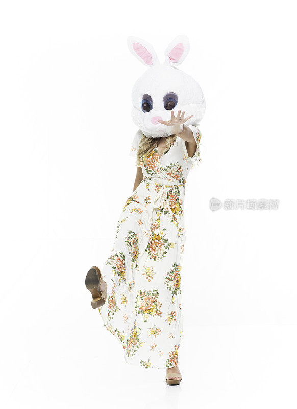 穿着长裙的母兔子