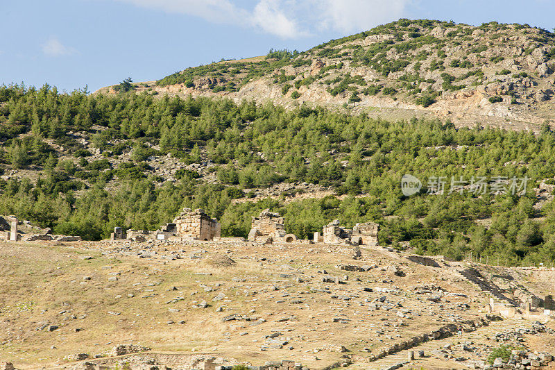 希拉波利斯地区在土耳其的pamukkale