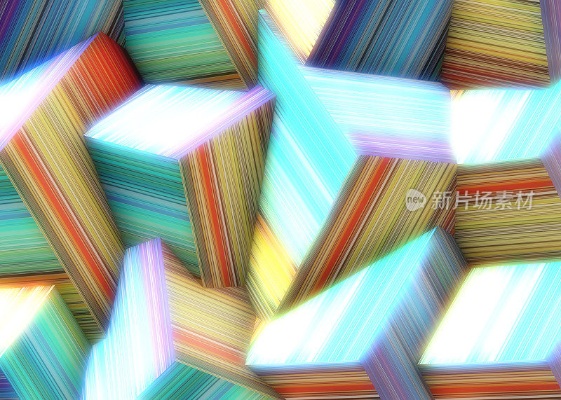 多色立方体的抽象背景