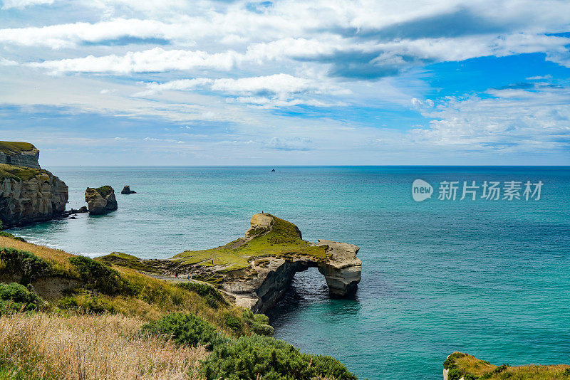 隧道海滩在新西兰南岛，达尼丁，新西兰