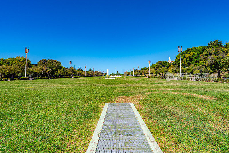 葡萄牙里斯本的庞巴尔侯爵广场和爱德华七世公园
