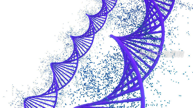 DNA结构概念背景说明，生命基因编辑技术，DNA,3d渲染