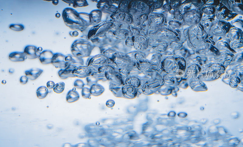 抽象气泡在水中，空气气泡水的背景