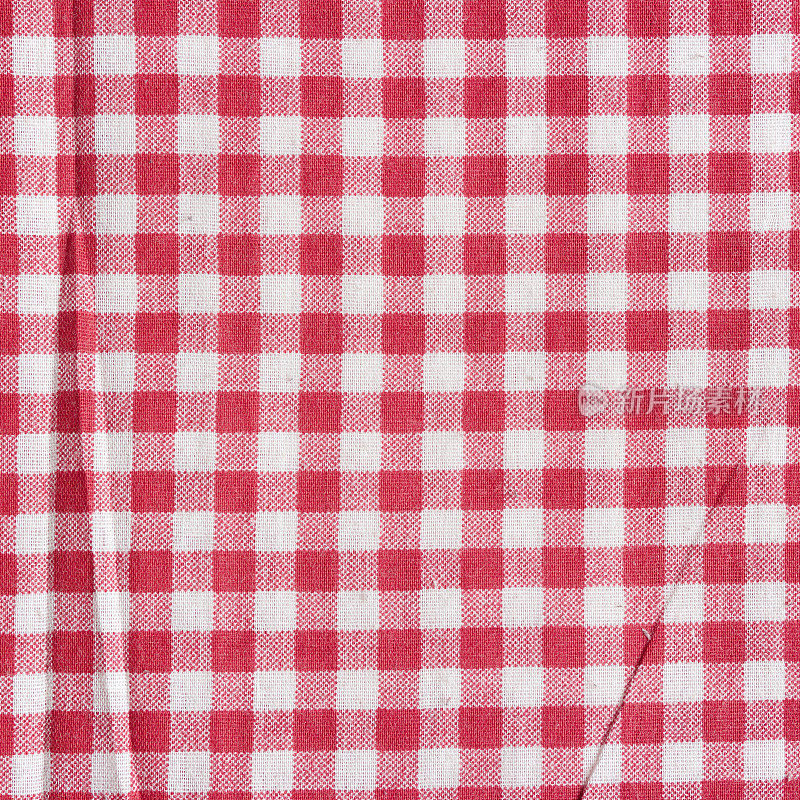 红白相间的野餐桌布纹理。