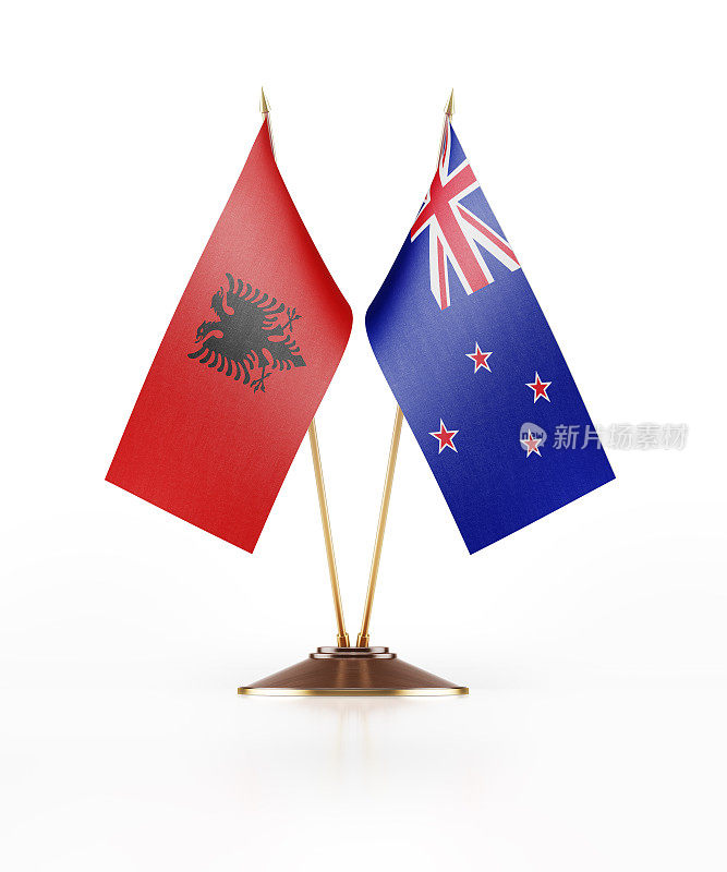 阿尔巴尼亚和新西兰的微型国旗