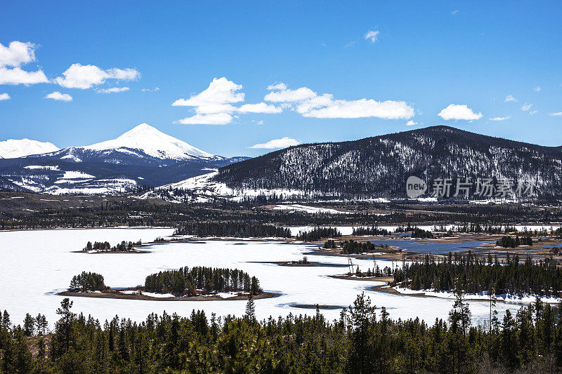 冬天的风景。爱达荷州温泉,科罗拉多。