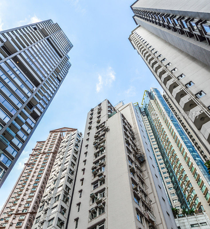 香港高密度的公寓建筑