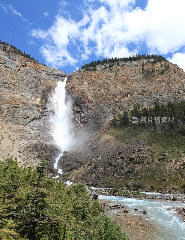 加拿大Yoho国家公园的Takakkaw瀑布。