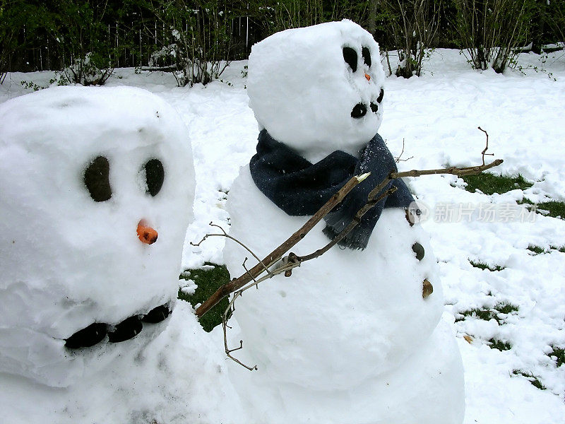 后院的雪人