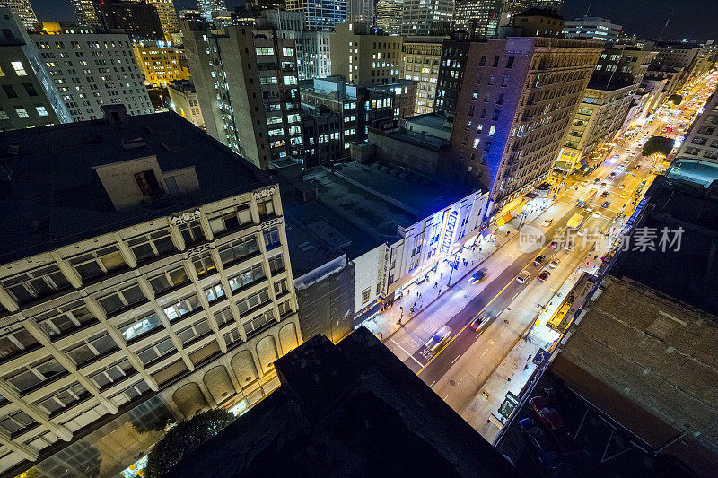 洛杉矶——夜晚俯瞰百老汇