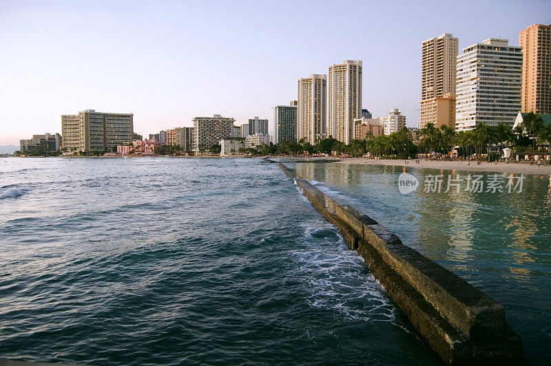 威基基海滩黄昏