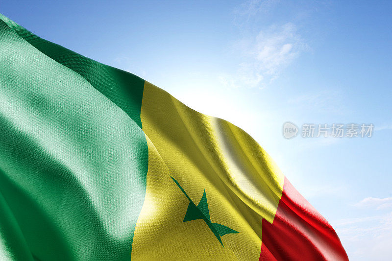 塞内加尔国旗迎风飘扬