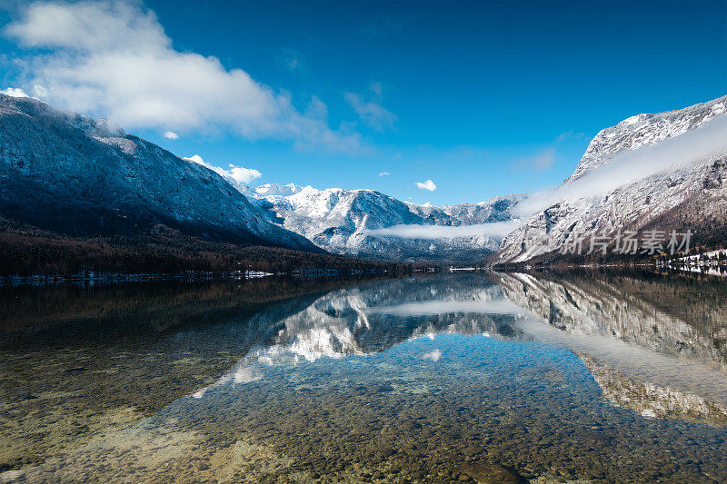 Bohinj湖在冬天