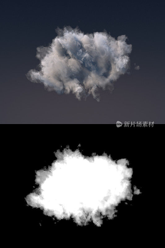 风暴云在黑暗的背景3d渲染