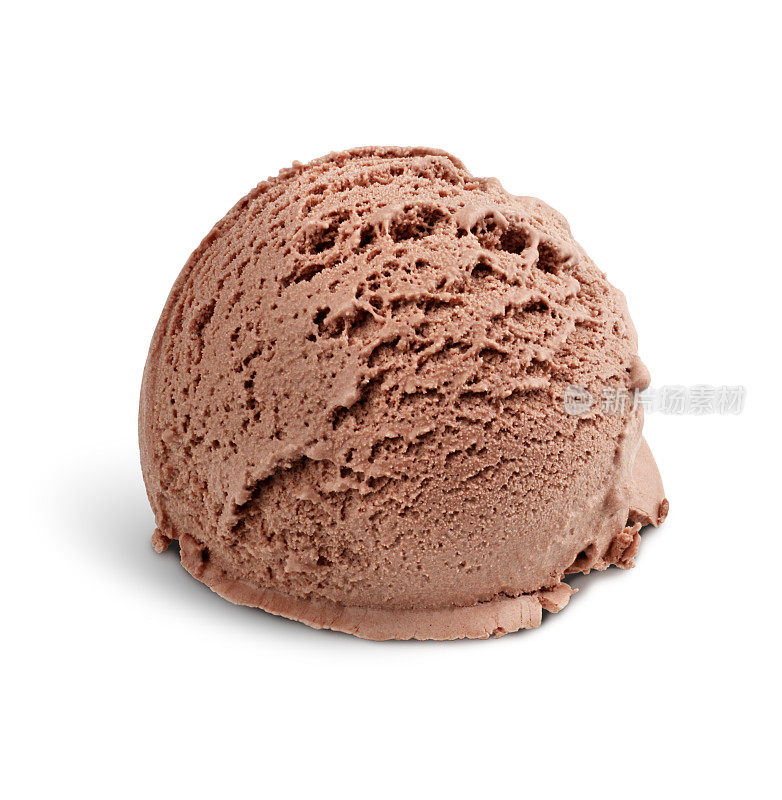 白色的巧克力冰淇淋勺，夹道而行