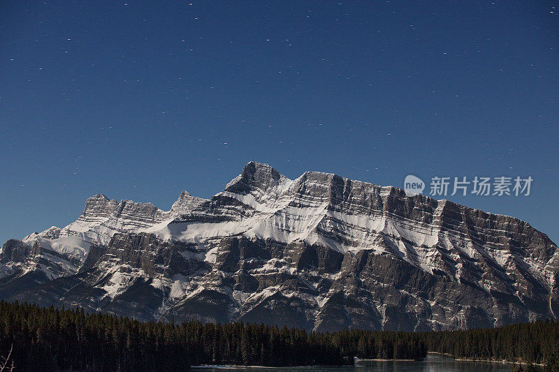 鸟瞰图-雪山，班夫国家公园，加拿大