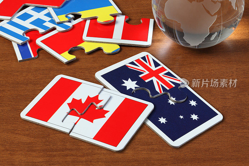 加拿大和澳大利亚国旗拼图