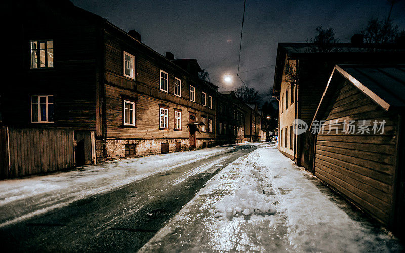 爱沙尼亚首都塔林的冬夜