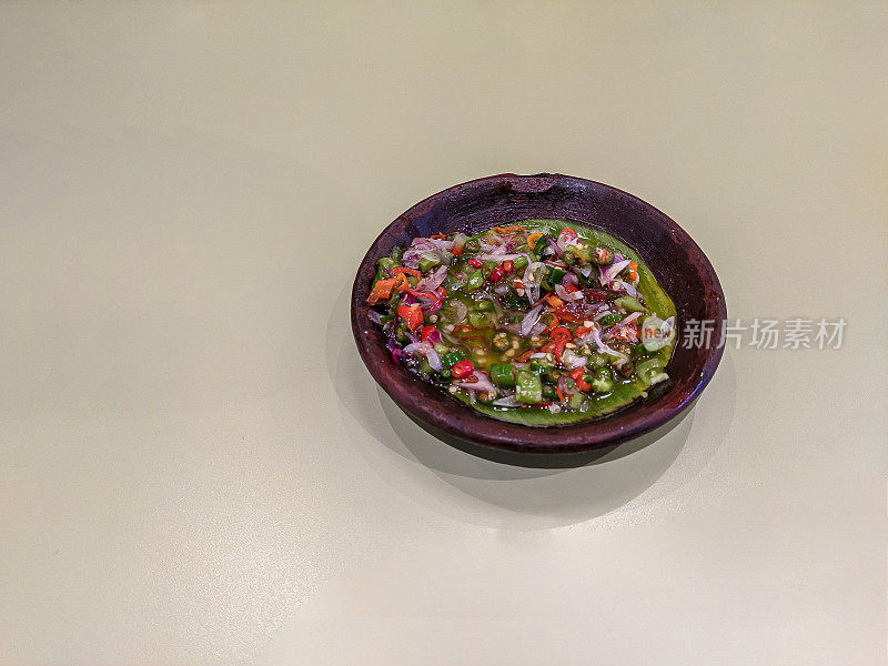 印尼传统食物，辣椒酱，三巴霸王