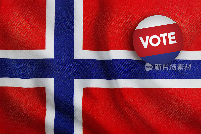 投票徽章超过挪威国旗