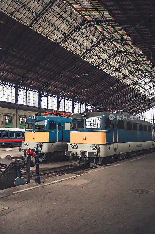 布达佩斯火车站的旧火车