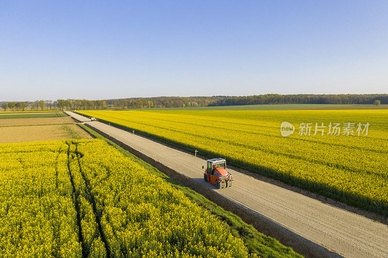 鸟瞰图:高角度视图道路建设