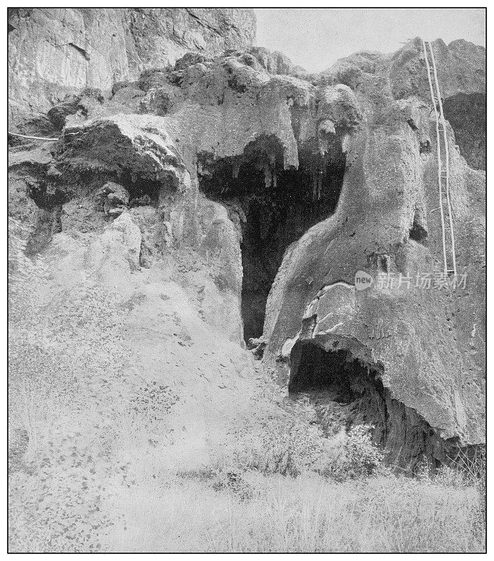 古董黑白照片的美国:大峡谷，科罗拉多州