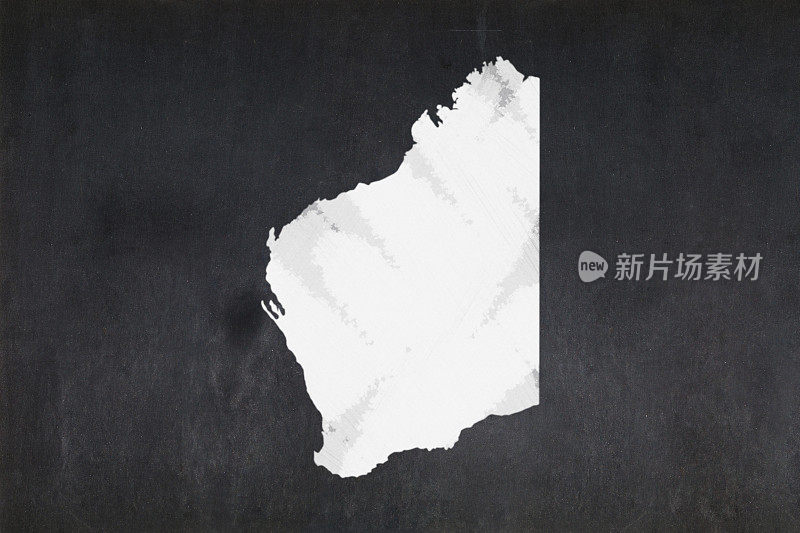在黑板上画的西澳大利亚州地图
