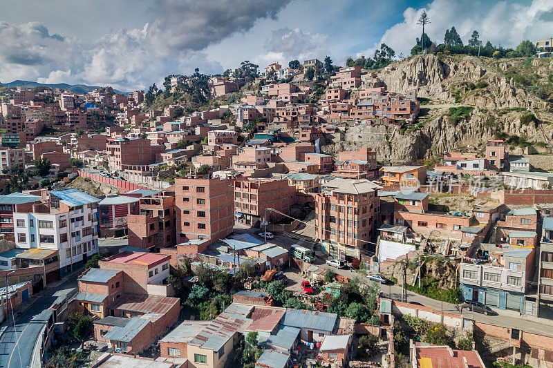 鸟瞰图拉巴斯，玻利维亚