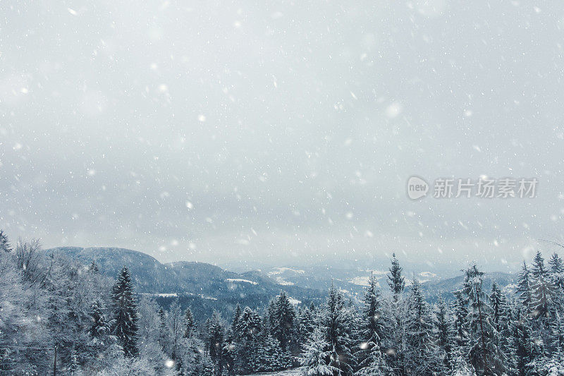 山谷降雪量