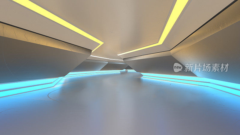 霓虹灯的未来隧道
