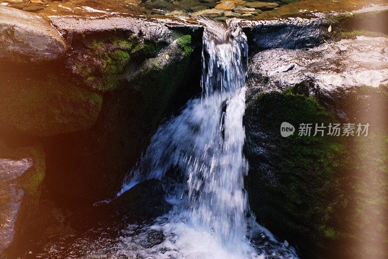 纯净清新的河流瀑布自然背景