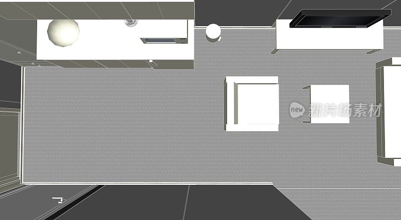 集装箱建筑房屋的3d插图。