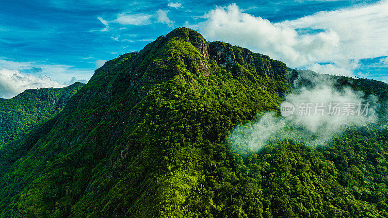 无人机在努瓦拉埃利亚拍摄自然和山脉，斯里兰卡