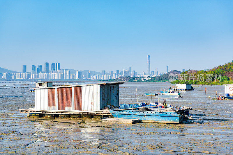 香港流浮山的海滩