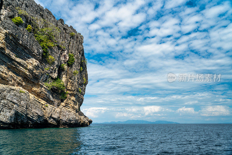 石灰岩喀斯特热带岛屿和海洋与复制空间