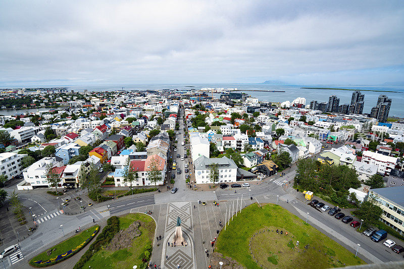 冰岛Reykjavík的俯视图