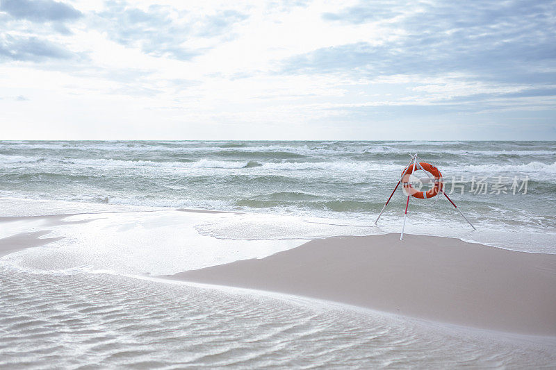 波罗的海，海滩，涨潮，救生圈