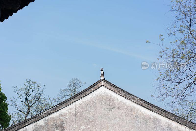 中国绍兴的古老中国建筑屋顶