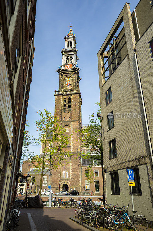 阿姆斯特丹街和Westerkerk