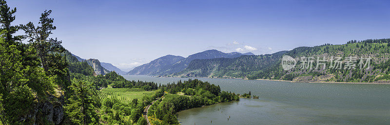 哥伦比亚河峡谷，俄勒冈，华盛顿壮丽的风景全景美国