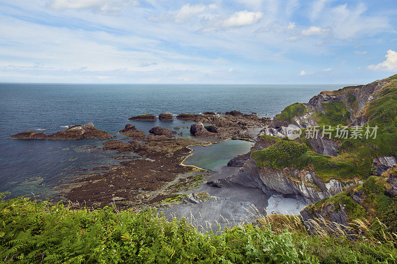 隧道海滩，北德文郡，英格兰，英国